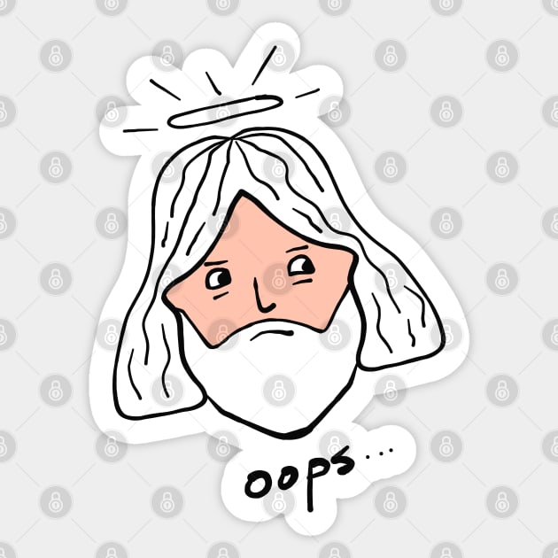 Oops God Sticker by ManoTakako